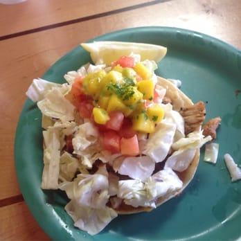 Coconuts Fish Cafe - Mahi mahi and Ono fish taco with mango salsa wrapped in double corn tortillas. One order = 2 tacos. - Seafood Near Me - Kihei, Hawaii