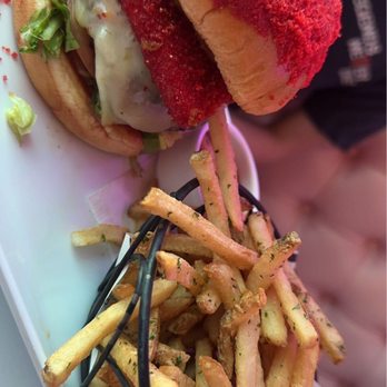 Sugar Factory Foxwoods - Flaming Hot Cheetos burger - American Near Me - Mashantucket, Connecticut Sugar Factory Foxwoods - Flaming Hot Cheetos burger - American Near Me - Mashantucket, Connecticut