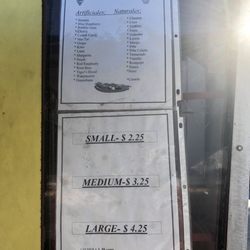 Susy's Shaved Ice - Flavors and prices