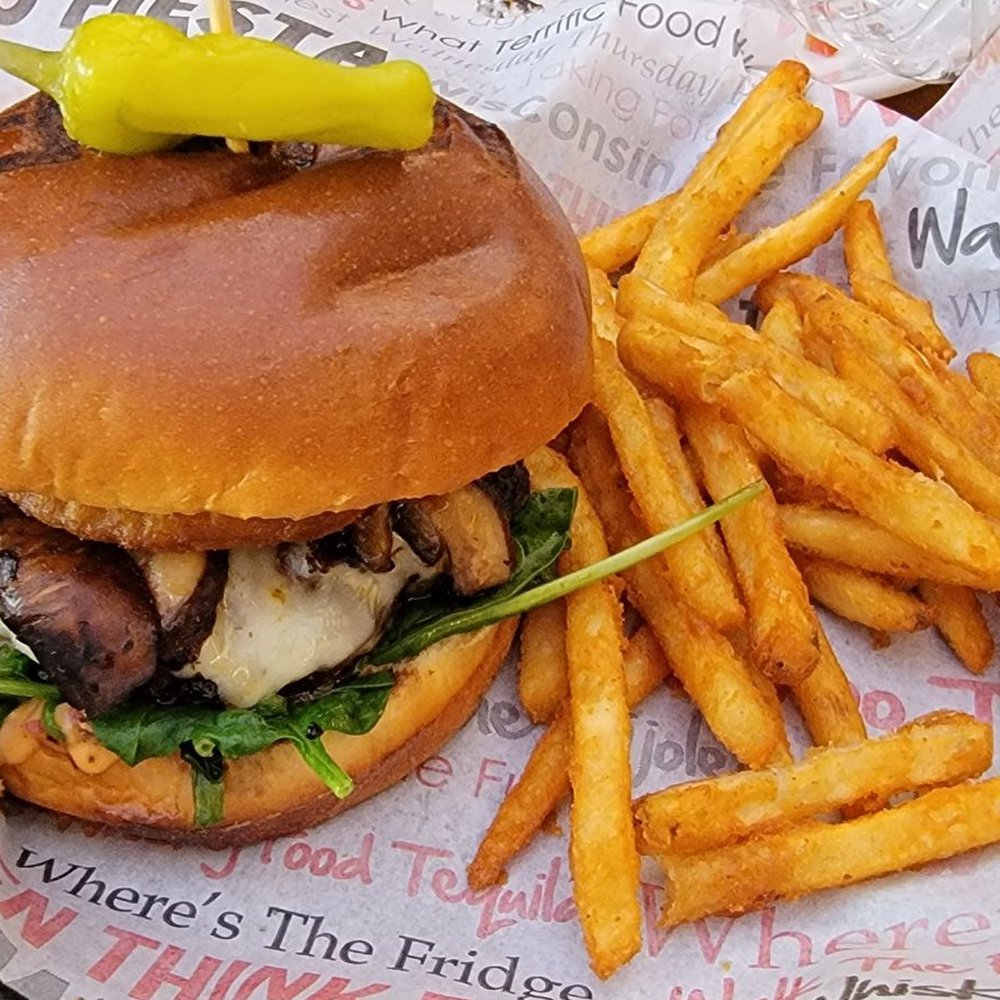 Wtf  Burger Bar - Burger with mushrooms - American Near Me - Cabo San Lucas, BCS
