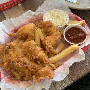 Grouper & Chips - Lil portion of grouper + shrimp (half the regular sized menu - trust me, it's enough!) - Seafood Near Me - Naples, Florida Grouper & Chips - Lil portion of grouper + shrimp (half the regular sized menu - trust me, it's enough!) - Seafood Near Me - Naples, Florida