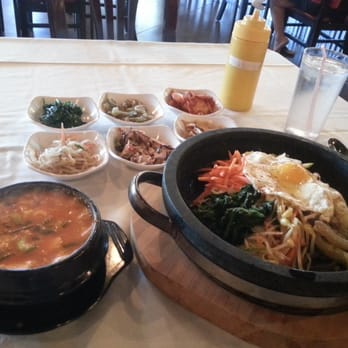 GOGI - Dosol bibimbap with Roe soup along with all the banchans - Sushi Bars Near Me - Chandler, Arizona