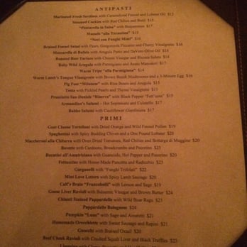 Babbo - Antipasta & Primi menu - Italian Near Me - New York, New York