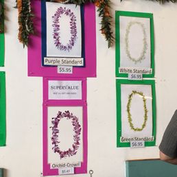 Prices for fresh floral leis as of July 2018