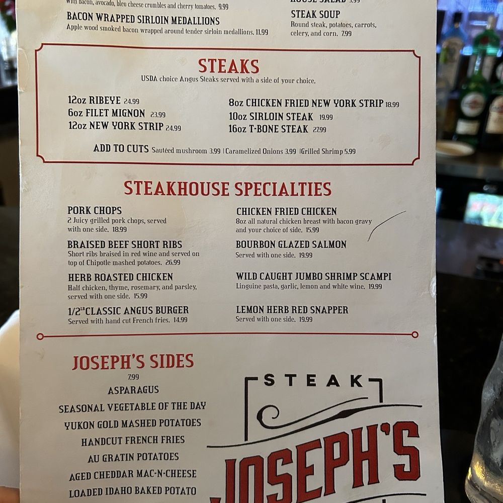 Joseph's Steak House - Menu - Steakhouses Near Me - Elgin, Texas Joseph's Steak House - Menu - Steakhouses Near Me - Elgin, Texas