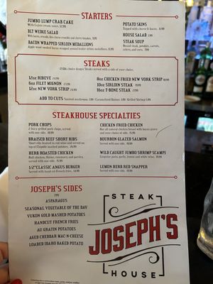Menu photo 1 Joseph's Steak House Elgin, TX Menu photo 1 Joseph's Steak House Elgin, TX