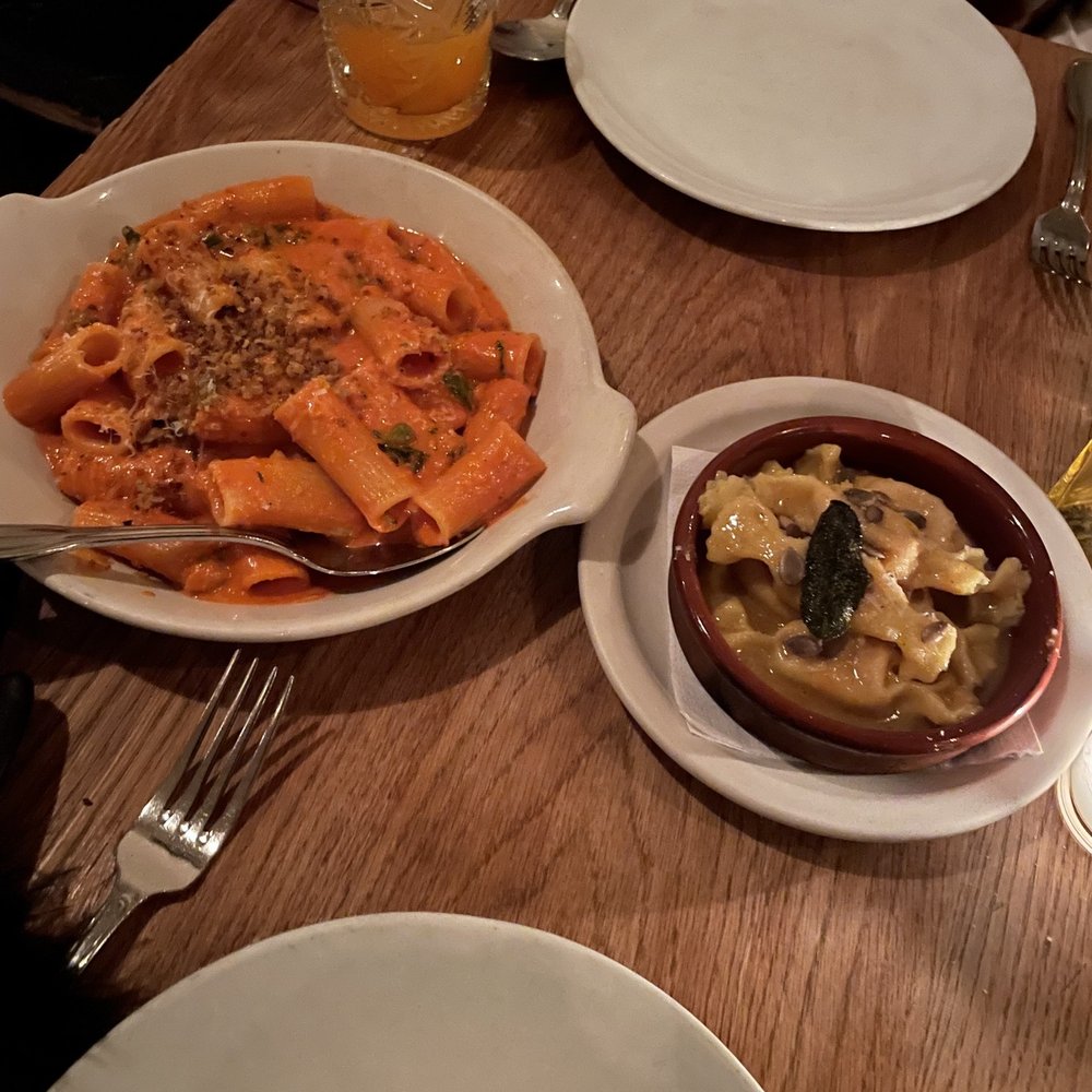 Peasant - Rigatoni alla Vodka and butternut squash caramelle (special) - Italian Near Me - New York, New York Peasant - Rigatoni alla Vodka and butternut squash caramelle (special) - Italian Near Me - New York, New York