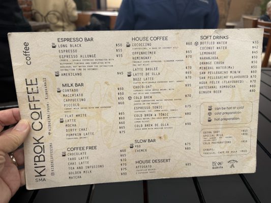 Menu photo 1 Ki'bok Coffee San Miguel de Allende, GUA Menu photo 1 Ki'bok Coffee San Miguel de Allende, GUA