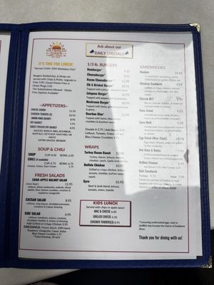 Menu photo 2 Sorge's Day Break Diner Three Lakes, WI Menu photo 2 Sorge's Day Break Diner Three Lakes, WI