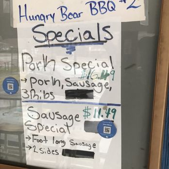 Hungry Bear BBQ #2 - Specials on the door - Barbeque Near Me - Gatlinburg, Tennessee