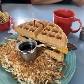 The Madison Diner - Wafflewich! To die for!!! Eggs, bacon and cheese between the most delicious waffle I have ever had!!! - American Near Me - Bainbridge Island, Washington The Madison Diner - Wafflewich! To die for!!! Eggs, bacon and cheese between the most delicious waffle I have ever had!!! - American Near Me - Bainbridge Island, Washington