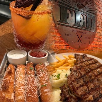 FED - Passion fruit Margarita, ribeye , garlic mash , French fries, mozzarella sticks - New American Near Me - Stockton, California FED - Passion fruit Margarita, ribeye , garlic mash , French fries, mozzarella sticks - New American Near Me - Stockton, California