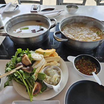 Galaxy Hotpot & Sushi - My DIY veggie platter and sauce - Sushi Bars Near Me - Deerfield, Illinois