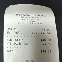 Best Graphics Press - $44 to scan documents!
