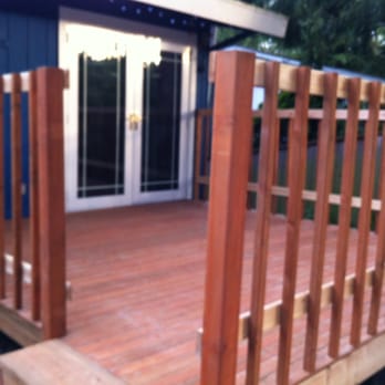 All Pro Landscaping Construction - A better picture of the bottom rail heights being different - this was when the rail was still 48" high. - Landscaping Near Me