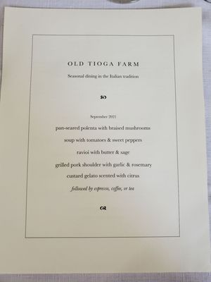 Menu photo 2 Old Tioga Farm Stillwater, PA Menu photo 2 Old Tioga Farm Stillwater, PA
