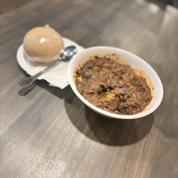 Steaming Pots - Efo Riro w/ Goat and Banku