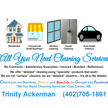 All You Need Cleaning Services Request A Quote Home Cleaning 419 W Johnson St Clay Center Ne Phone Number Yelp