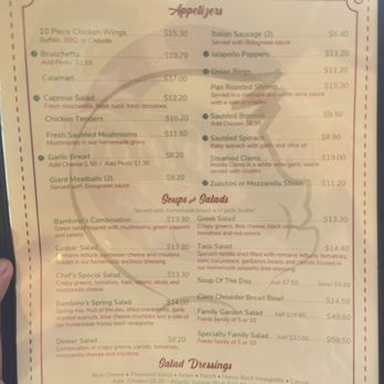 Bambino’s Vallejo - menu - Italian Near Me - Vallejo, California