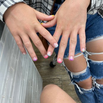Nail Studio Coronado - Rainbow French tips gel manicure - Nail Salons Near Me - Coronado, California Nail Studio Coronado - Rainbow French tips gel manicure - Nail Salons Near Me - Coronado, California