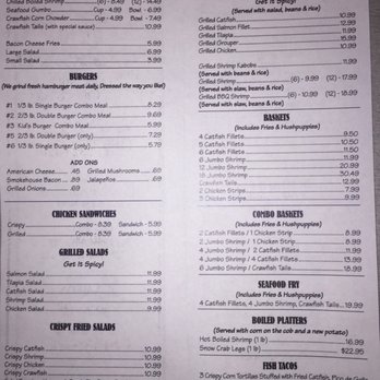 Flying Burger - Picture  Menu - Seafood Near Me - Ruston, Louisiana