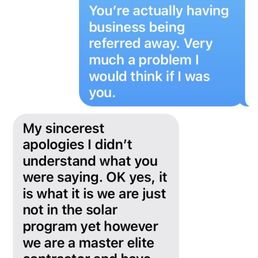 I defended your business. You apologized for misunderstanding. Respect?
