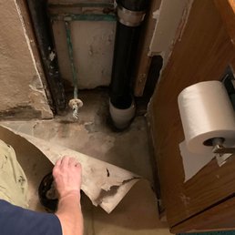 After: Pipe realigned and repaired with protective brace installed. After: Pipe realigned and repaired with protective brace installed.