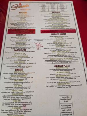 Menu photo 1 Garcias Restaurant Buda, TX