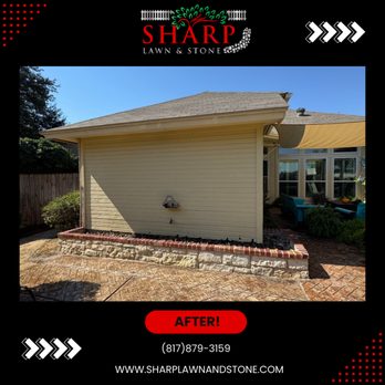 Sharp Lawn & Stone - Flower bed upgrade, Austin white was the perfect stone choice! - Masonry/Concrete Near Me