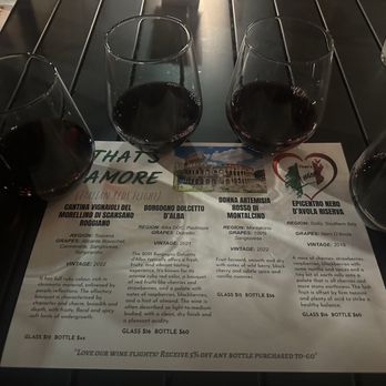 Screwtop Wine Bar - That's Amore flight. - Wine Bars Near Me - Arlington, Virginia