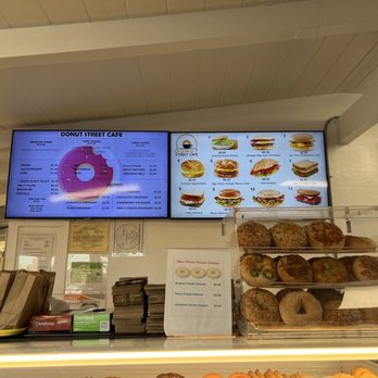 Donut Street Cafe - Menu and the biggest bagels I've ever seen - Donuts Near Me - Plymouth, California