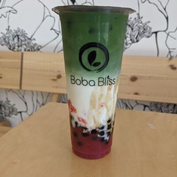 Boba Bliss - Strawberry matcha latte - Bubble Tea Near Me - Dublin, California