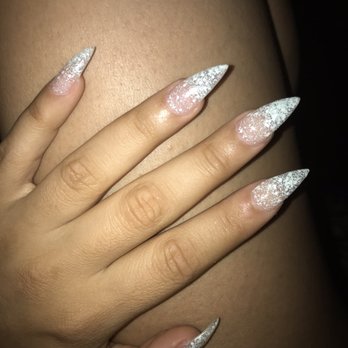 Diamond Nails - I got stiletto shaped gel acrylic, in the polish "Your Majesty" love them so much - Nail Salons Near Me - Fullerton, California Diamond Nails - I got stiletto shaped gel acrylic, in the polish "Your Majesty" love them so much - Nail Salons Near Me - Fullerton, California