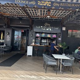 Azure - Covered area cooled by fans on the boardwalk. Very pleasant! - outside - Modern European Near Me - Brooklyn, New York