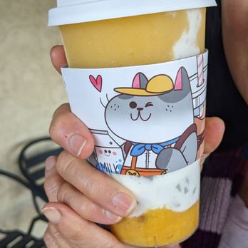 3Cat Handcrafted Beverage - Mango Dew (default is the normal size cup) - Bubble Tea Near Me - San Gabriel, California
