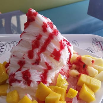 Nu Cafe - Vanilla shaved ice cream with Mango, pinole and lychee jelly. Top it off with strawberry drip! Yummmmm - Ice Cream & Frozen Yogurt Near Me - Houston, Texas Nu Cafe - Vanilla shaved ice cream with Mango, pinole and lychee jelly. Top it off with strawberry drip! Yummmmm - Ice Cream & Frozen Yogurt Near Me - Houston, Texas