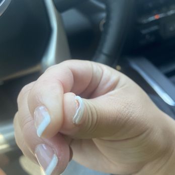 Bella Nails - Manicure with tons of polish left under my nail - Nail Salons Near Me - Belmont, California