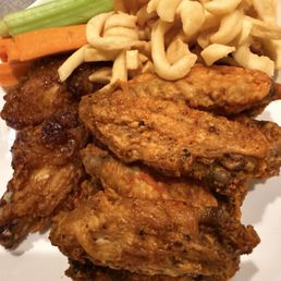 Traditional Wings w/ Buffalo and Lemon Pepper together. Curly Fries Traditional Wings w/ Buffalo and Lemon Pepper together. Curly Fries