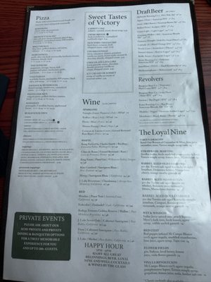 Menu photo 5 Green Dragon Tavern & Museum Carlsbad, CA