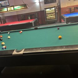 Toby's Billiards - My dad and I playing pool