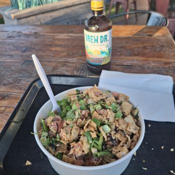 Poke Chop - Medium custom bowl with salmon, marinated tuna and scallops--pretty much got all toppings - Poke Near Me - Encinitas, California