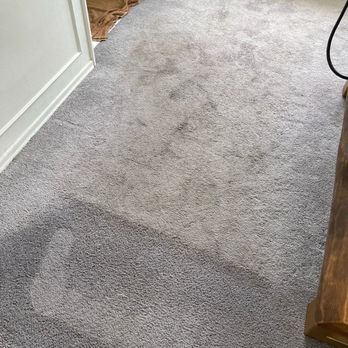 Chem-Dry Action Quick - A close up of the "before" swatch and the "after" below it. - Carpet Cleaning Near Me