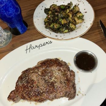 Harper's - Ribeye and Brussel sprouts - Steakhouses Near Me - Nashville, Tennessee Harper's - Ribeye and Brussel sprouts - Steakhouses Near Me - Nashville, Tennessee