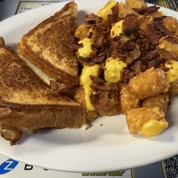 Grilled Cheese and Bacon Tots