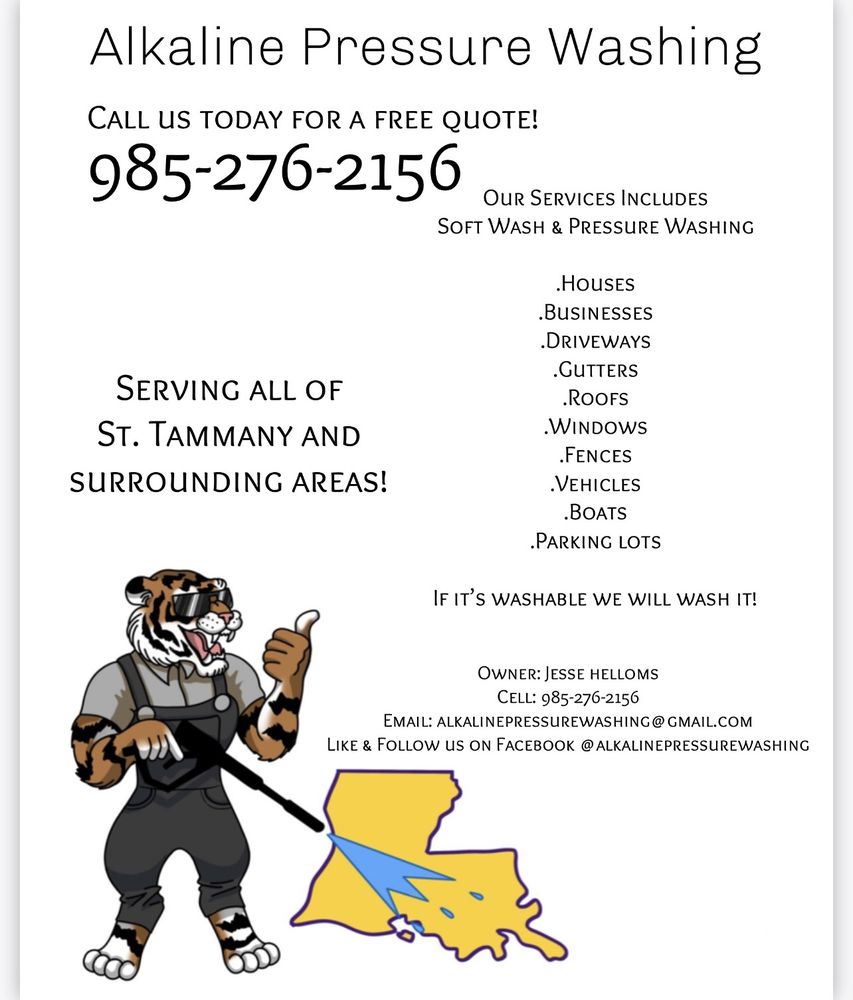 ALKALINE PRESSURE WASHING Covington, Louisiana Home Cleaning