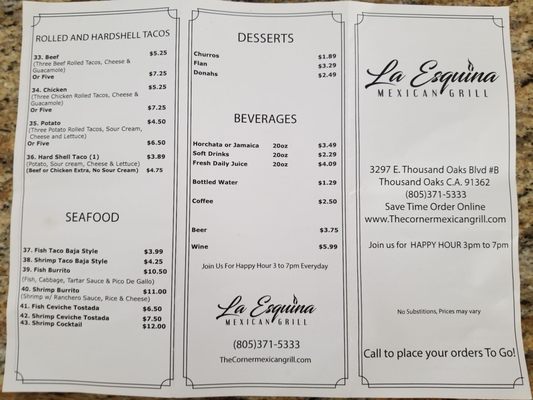 Menu photo 6 La Esquina Mexican Grill Thousand Oaks, CA Menu photo 6 La Esquina Mexican Grill Thousand Oaks, CA