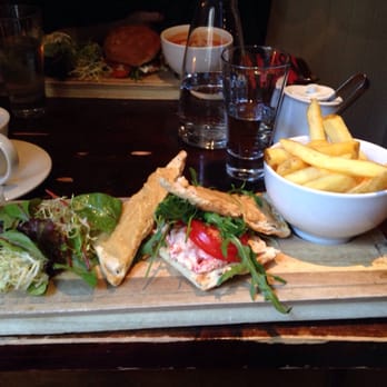 Bothy Restaurant - Crayfish and chilli hummus open sandwich with chips - Nightlife Near Me - Glasgow, GLG Bothy Restaurant - Crayfish and chilli hummus open sandwich with chips - Nightlife Near Me - Glasgow, GLG