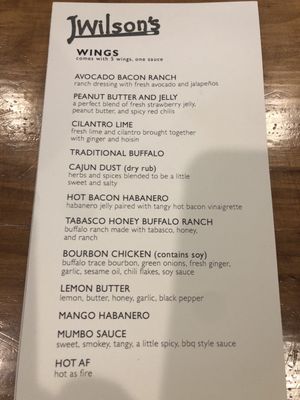 Menu photo 5 J. Wilson's Beaumont, TX