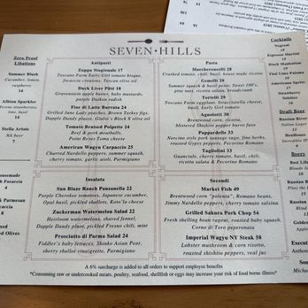 Seven Hills - Menu - Italian Near Me - San Francisco, California Seven Hills - Menu - Italian Near Me - San Francisco, California