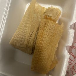 One pork tamale and one chicken.